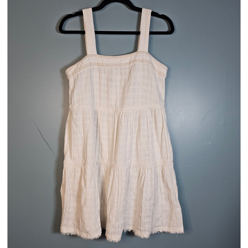 Tommy Bahama Womens White Cotton Tiered Mini Dress Sleeveless 256-SS500795 Small